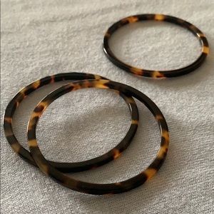 Tortoiseshell Bangle Bracelets - Set of 3